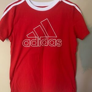 Adidas Retro Red and White Short Sleeve Tee with Logo